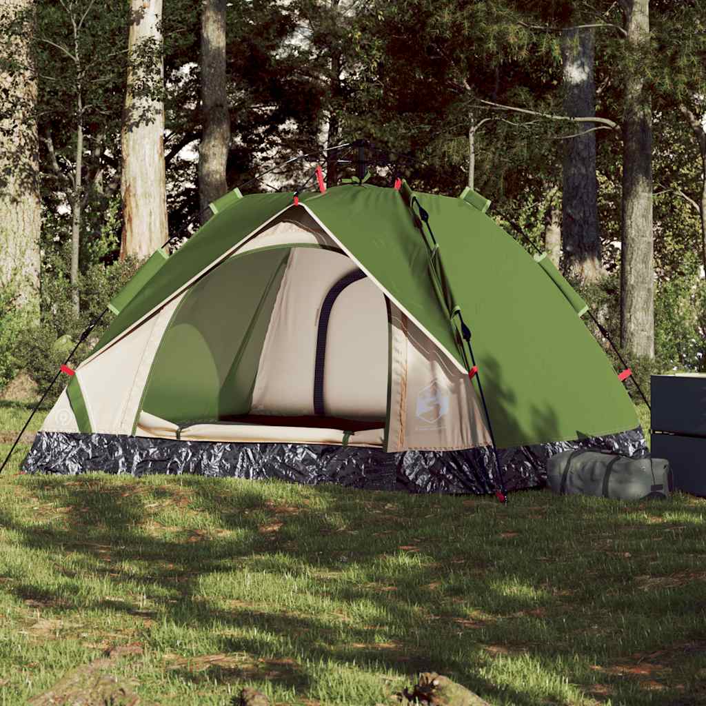 Camping Tent Dome 3-Person Green Quick Release - Charlotte Dunes