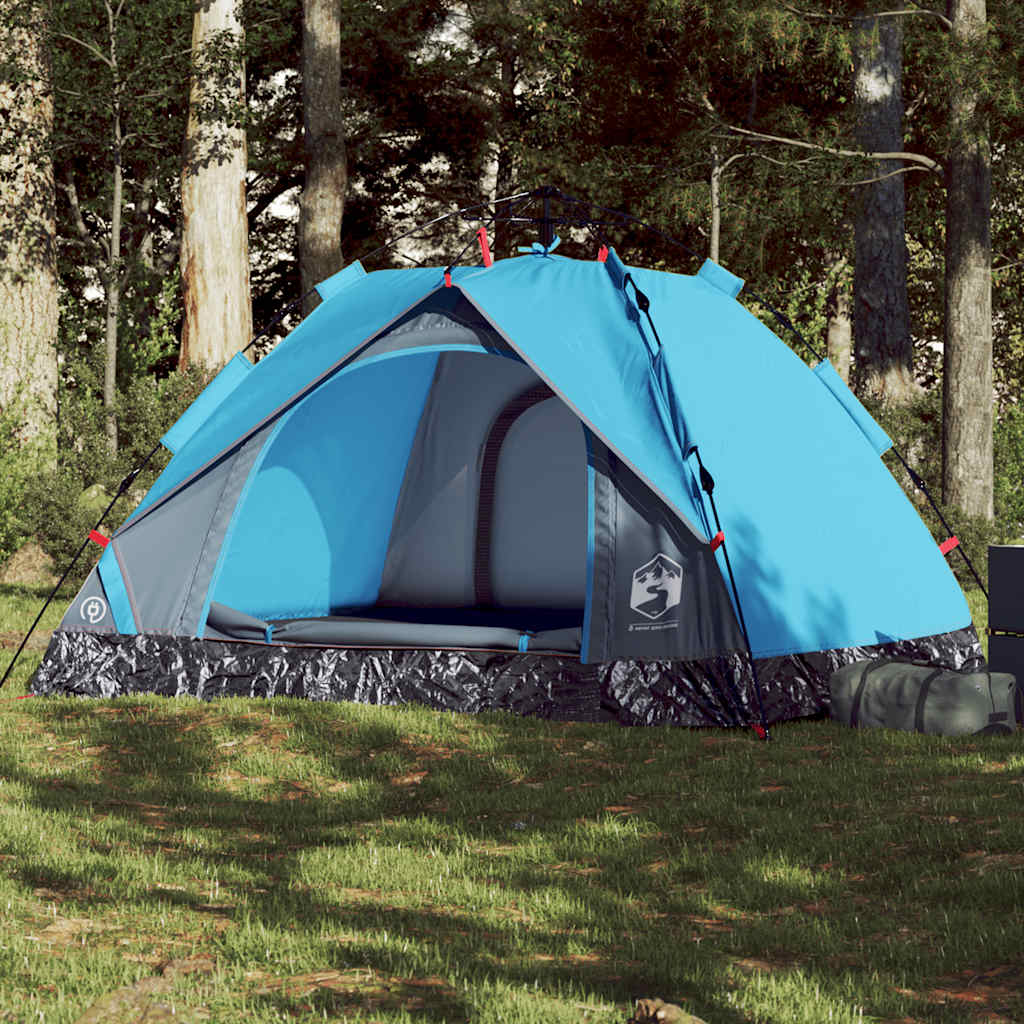 Camping Tent Dome 3-Person Blue Quick Release - Charlotte Dunes