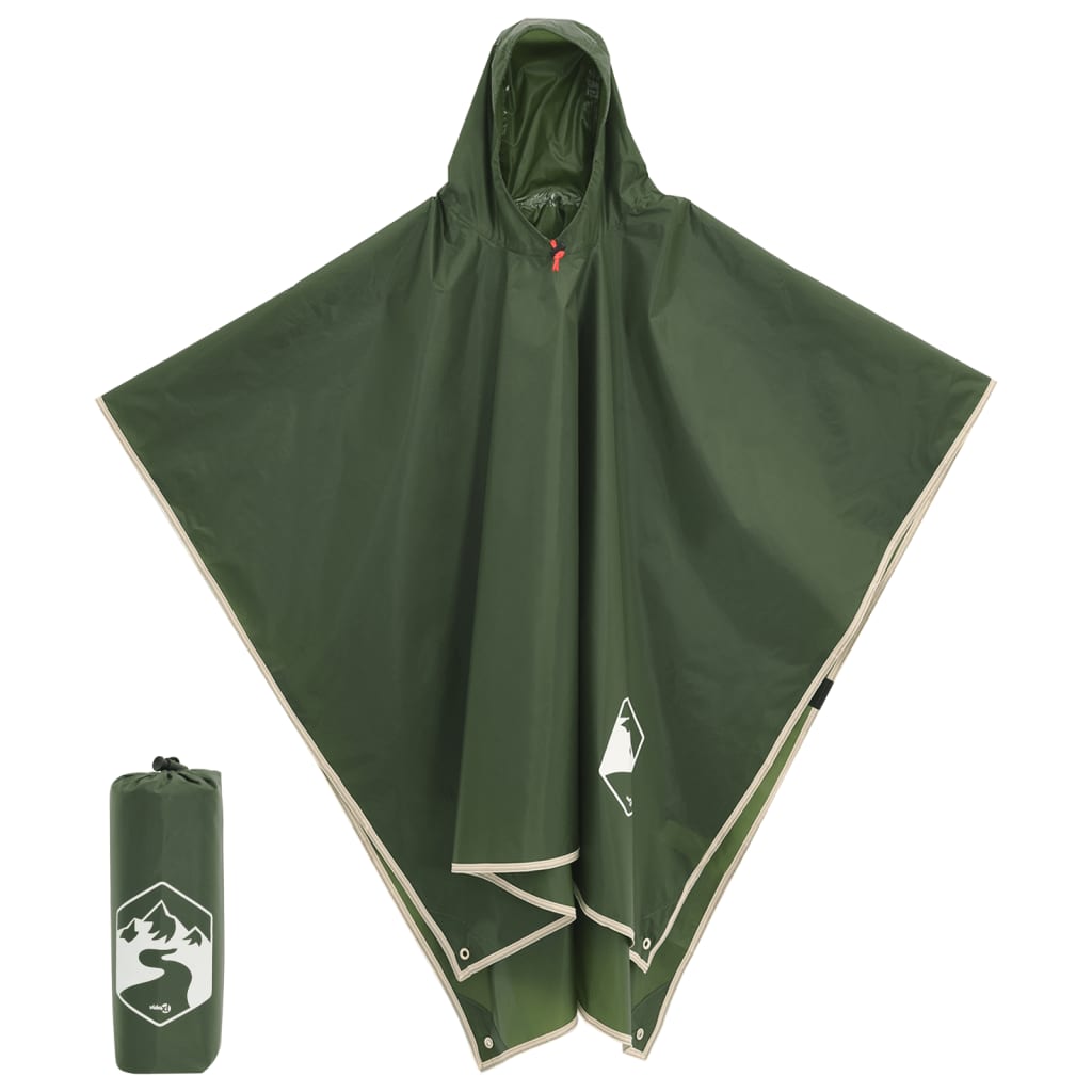 Rain Poncho with Hood 2-in-1 Design Green 223x145 cm - Direct Imports