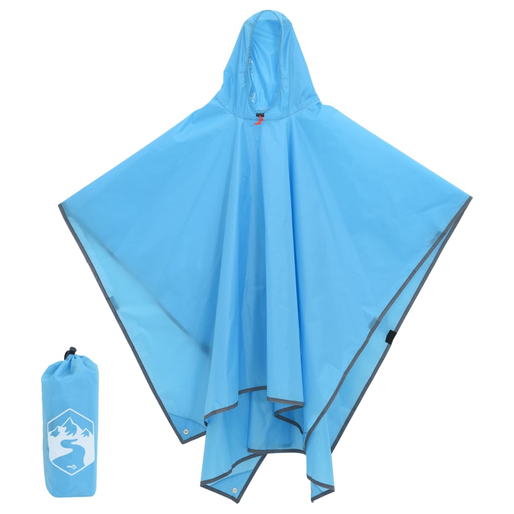Rain Poncho with Hood 2-in-1 Design Blue 223x145 cm - Direct Imports