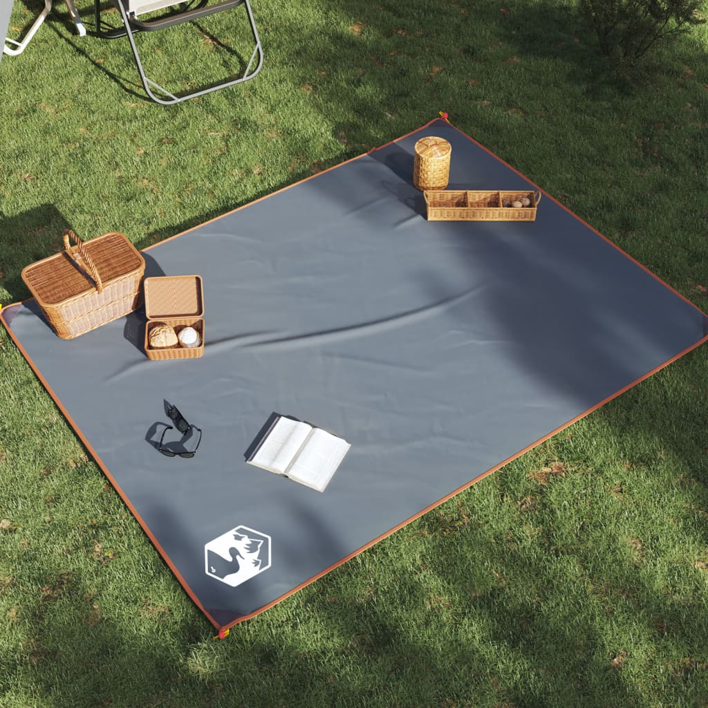 Picnic Blanket with Pegs Grey and Orange 205x155 cm - Direct Imports