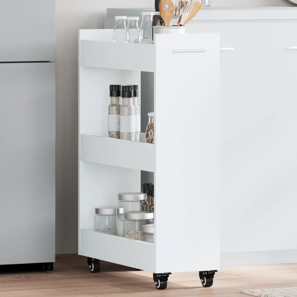 Cabinet with Wheels White 60x22x79 cm Engineered Wood - R and M Furniture