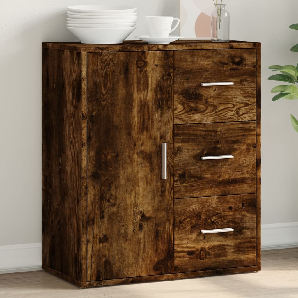 Sideboard Smoked Oak 60x31x70 cm Engineered Wood - Decor Base