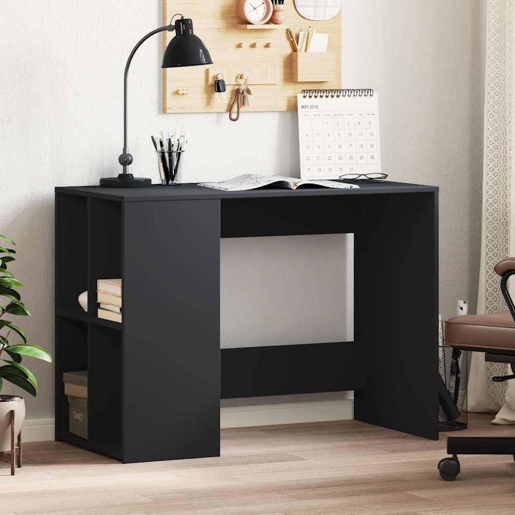 Desk Black 102x50x75 cm Engineered Wood - Decor Base