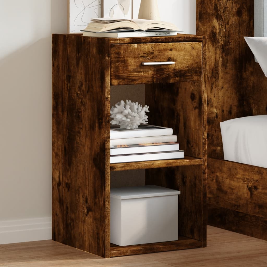Bedside Cabinet Smoked Oak 35x34x65 cm Engineered Wood - Discount Dealers