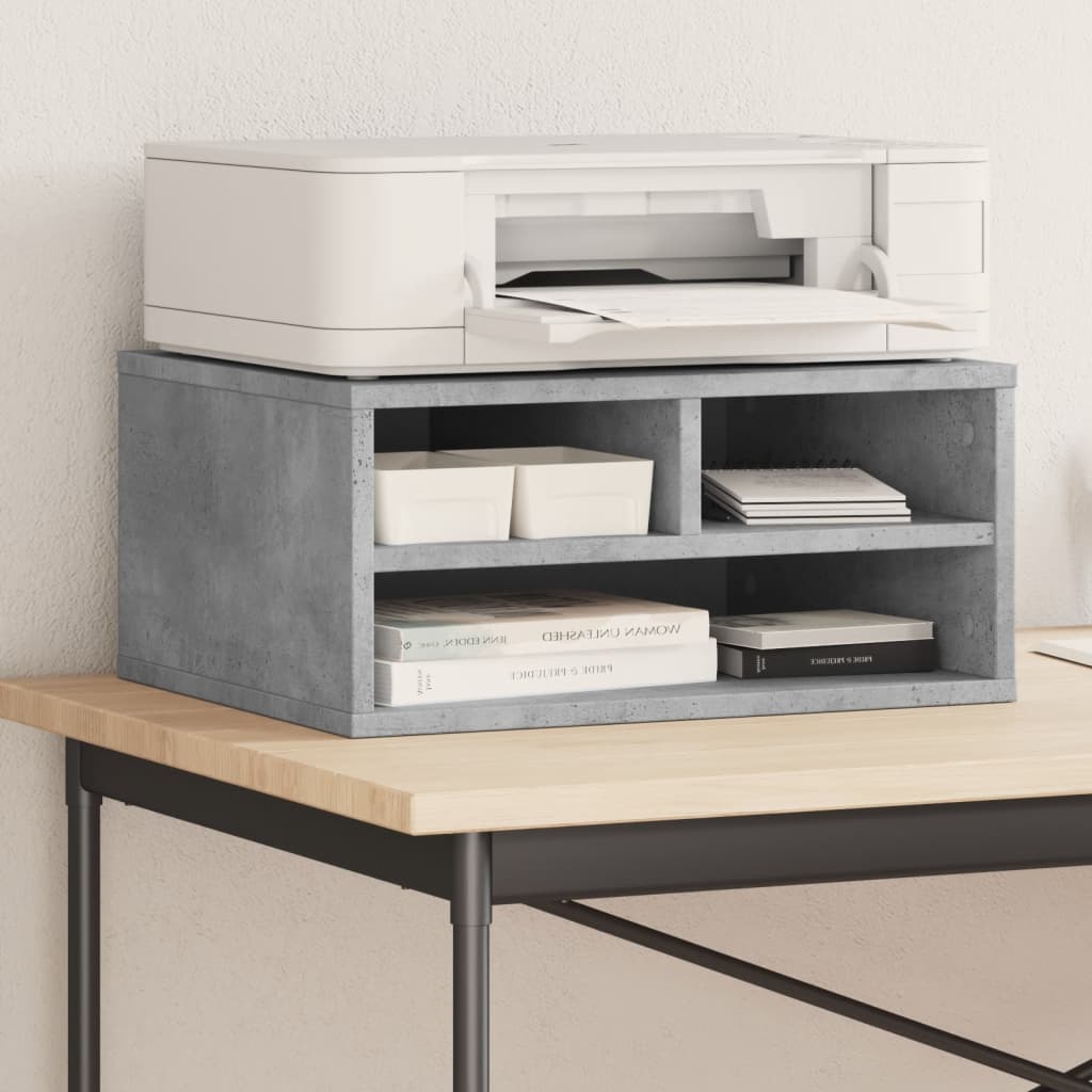 Printer Stand Concrete Grey 49x40x22,5 cm Engineered Wood - Brittle & Co