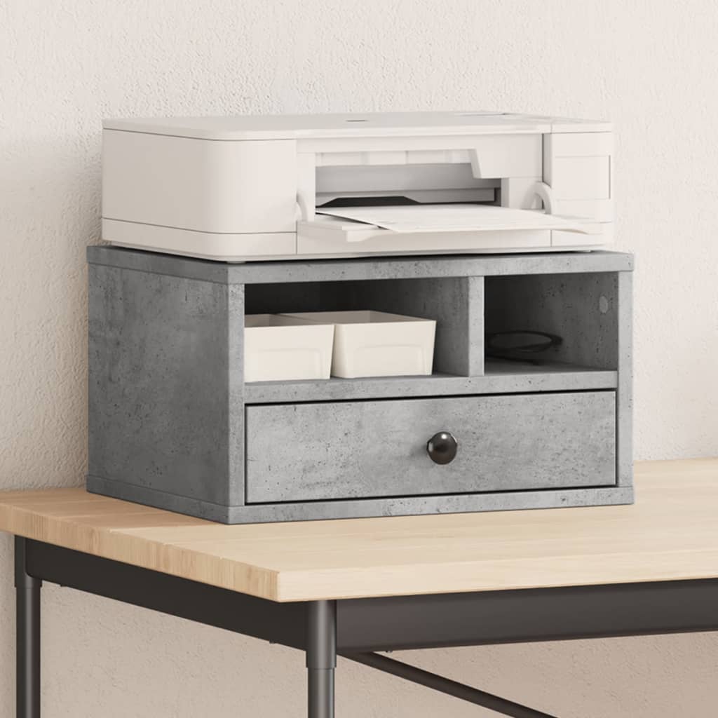 Printer Stand Concrete Grey 40x32x22,5 cm Engineered Wood - All Things Good