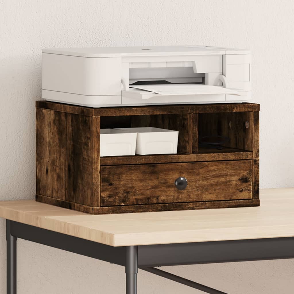 Printer Stand Smoked Oak 40x32x22,5 cm Engineered Wood - All Things Good