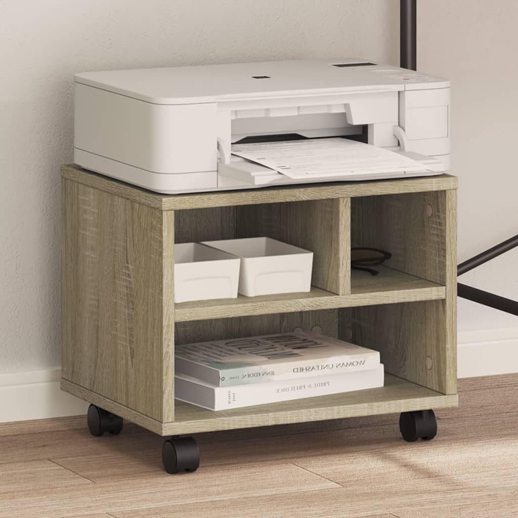 Printer Stand with Wheels Sonoma Oak 41x32x34,5 cm - Brittle & Co