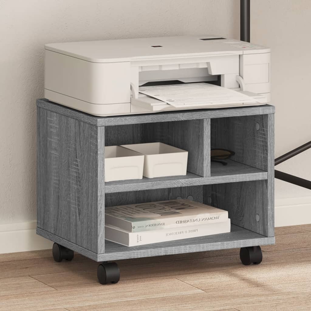 Printer Stand with Wheels Grey Sonoma 41x32x34,5 cm - Brittle & Co