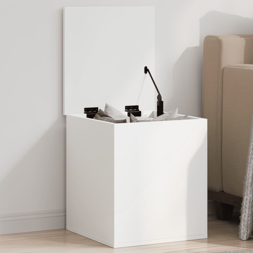 Storage Box White 40x42x46 cm Engineered Wood - All Things Good