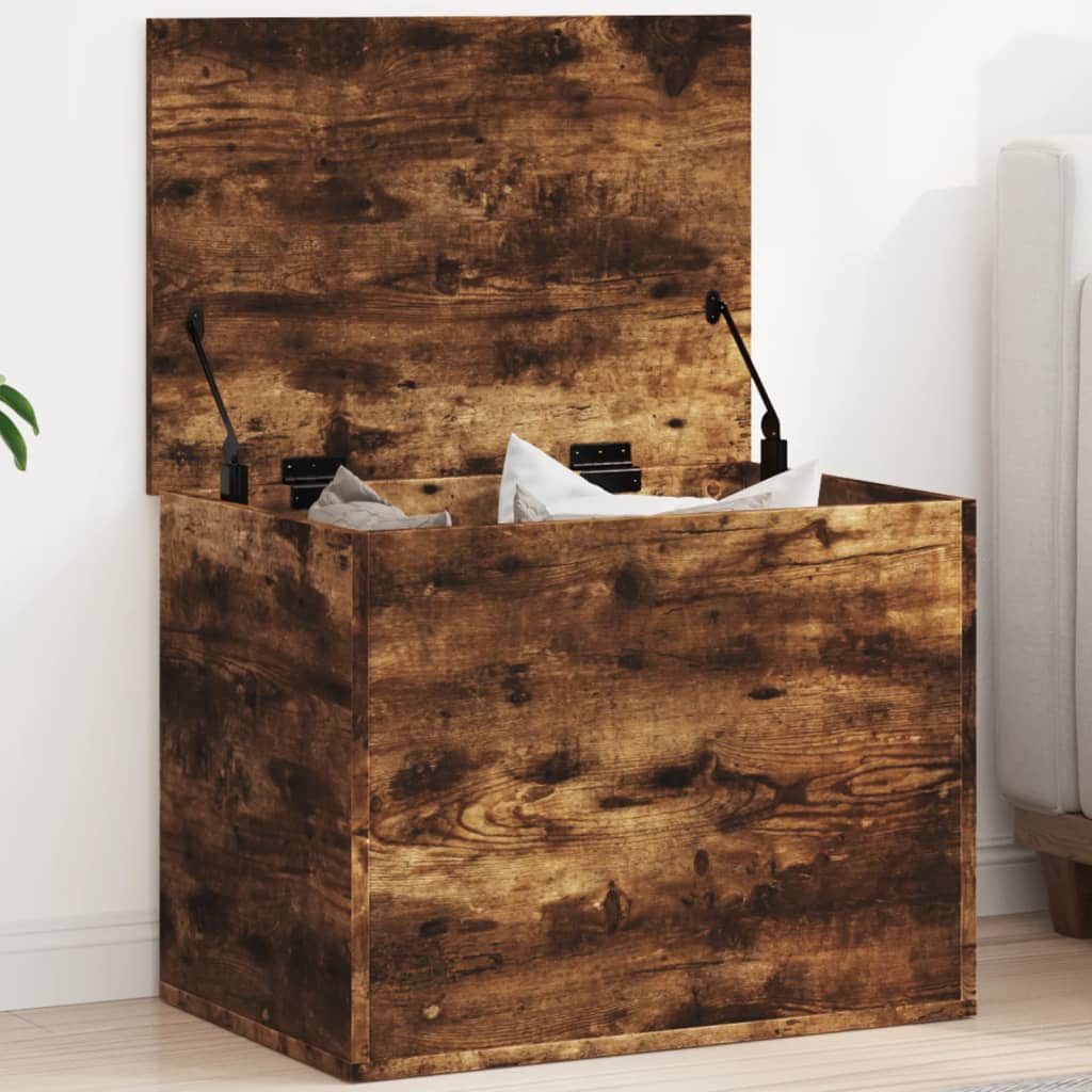 Storage Box Smoked Oak 60x42x46 cm Engineered Wood - Decor Base