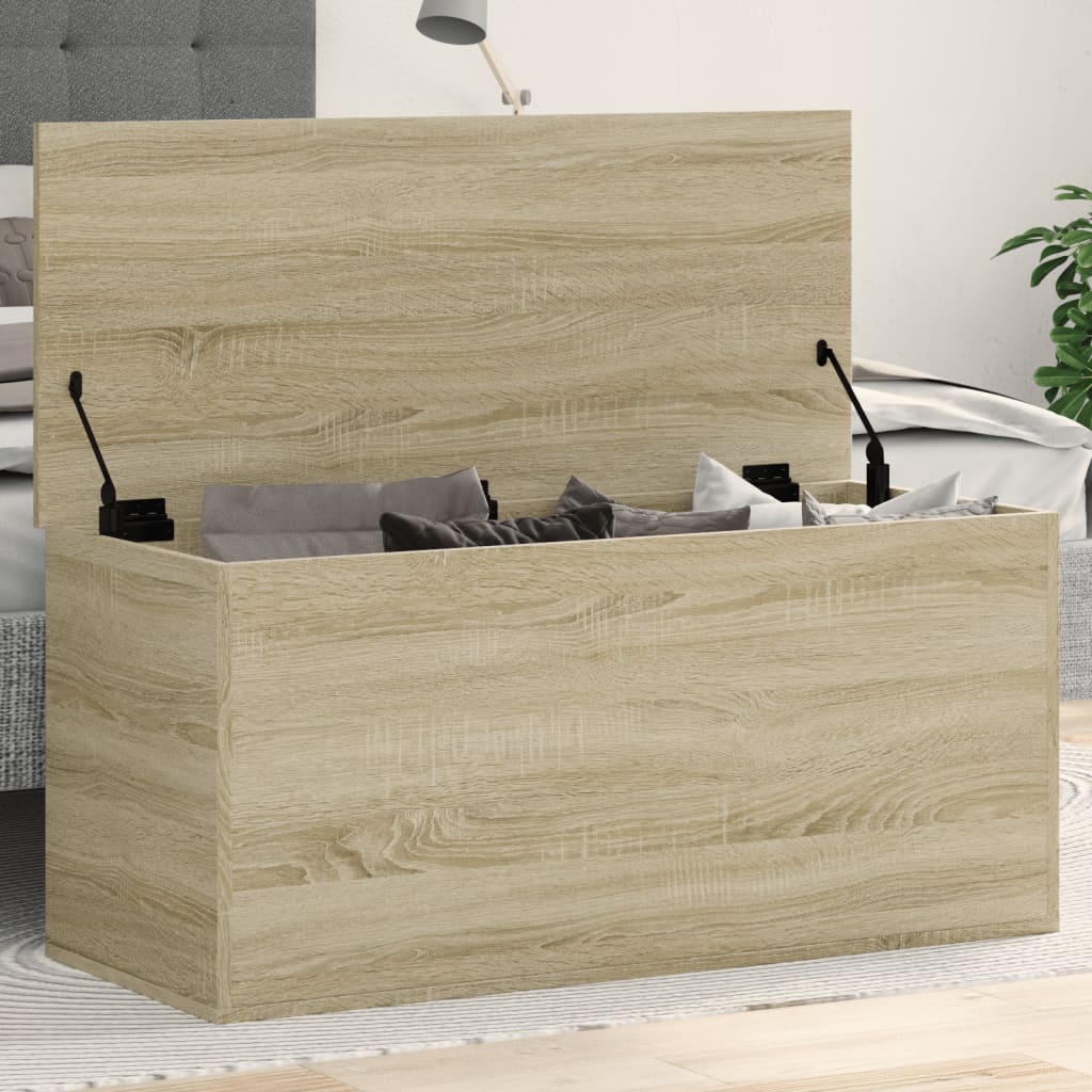 Storage Box Sonoma Oak 100x42x46 cm Engineered Wood - Brittle & Co
