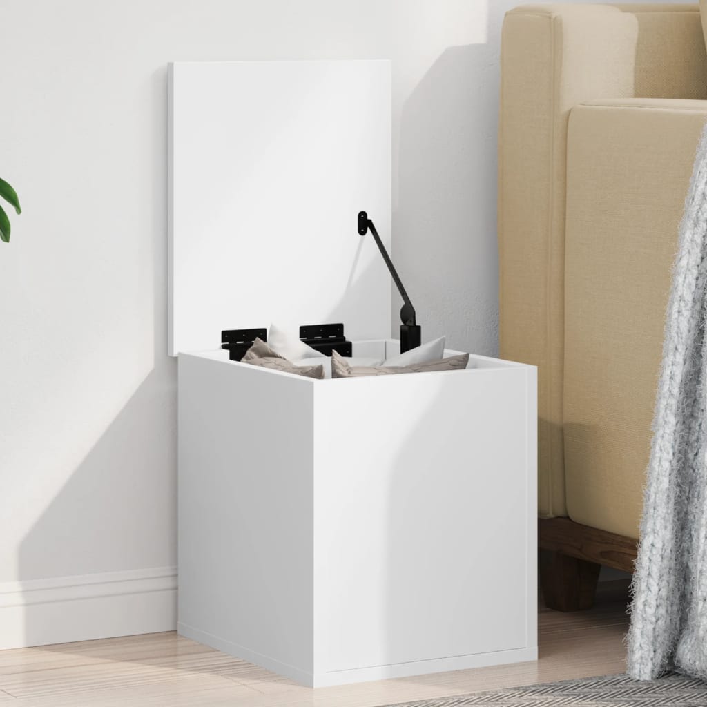 Storage Box White 30x35x35 cm Engineered Wood - Design Hut