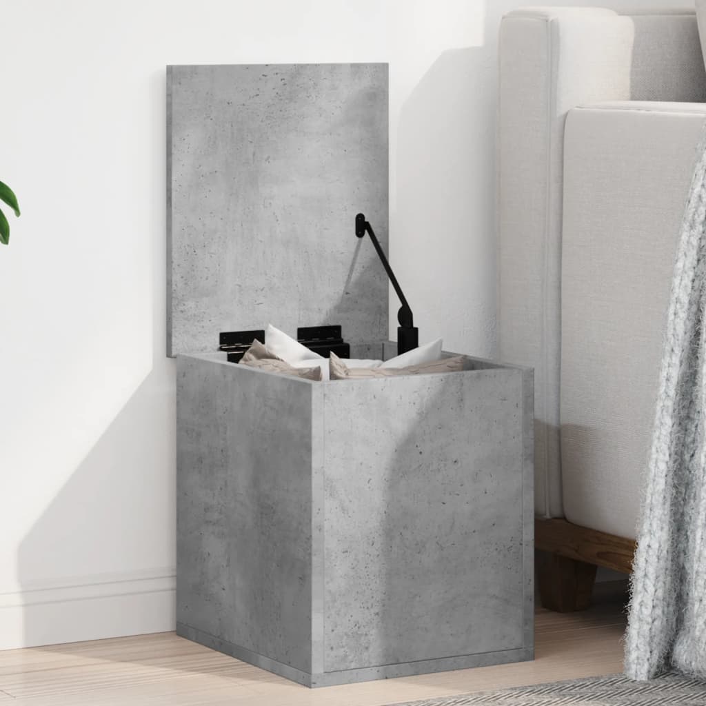 Storage Box Concrete Grey 30x35x35 cm Engineered Wood - Design Hut