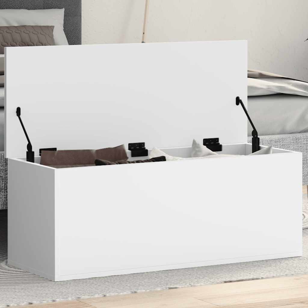 Storage Box White 90x35x35 cm Engineered Wood - Design Hut