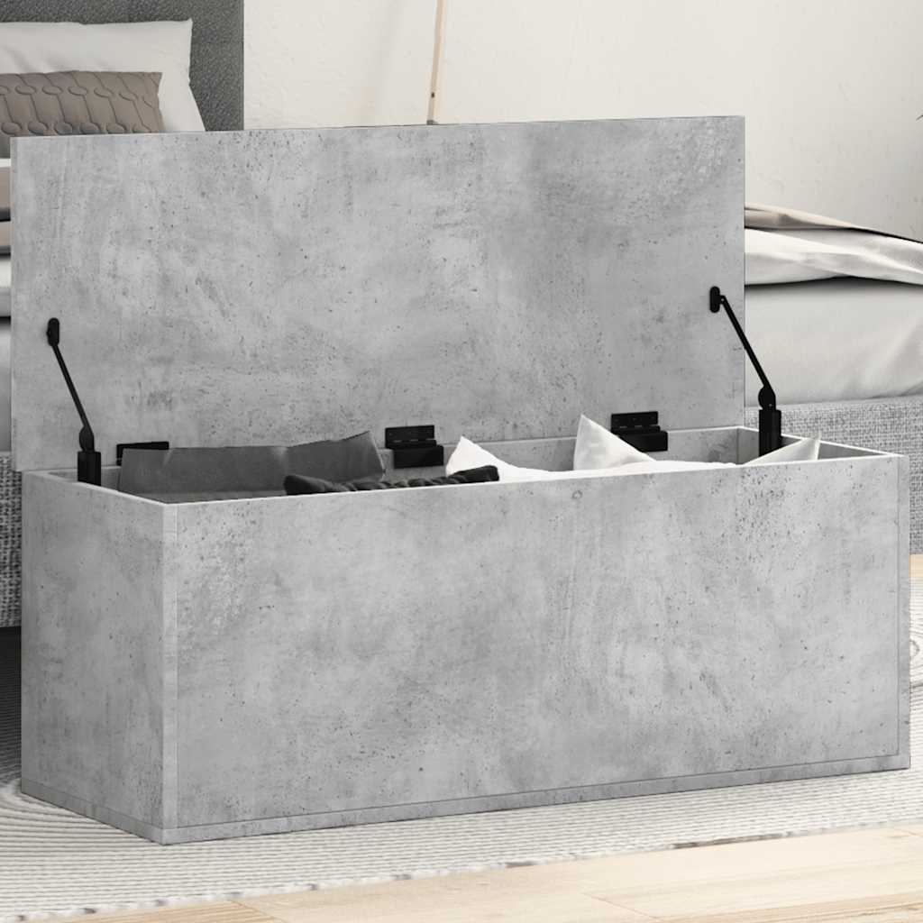 Storage Box Concrete Grey 90x35x35 cm Engineered Wood - Design Hut