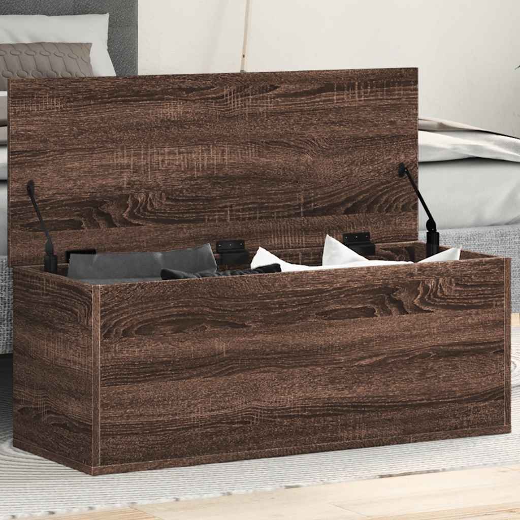 Storage Box Brown Oak 90x35x35 cm Engineered Wood - Design Hut