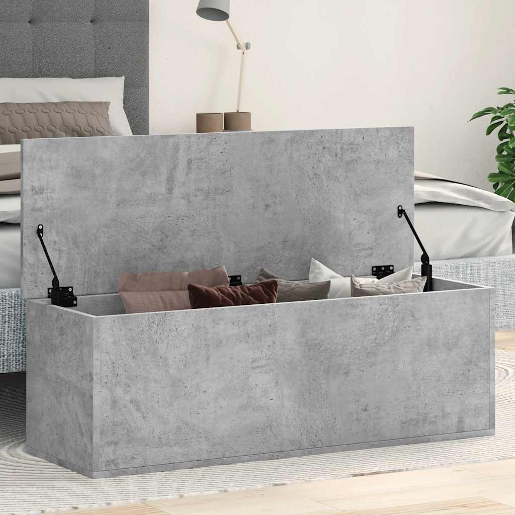 Storage Box Concrete Grey 102x35x35 cm Engineered Wood - Design Hut