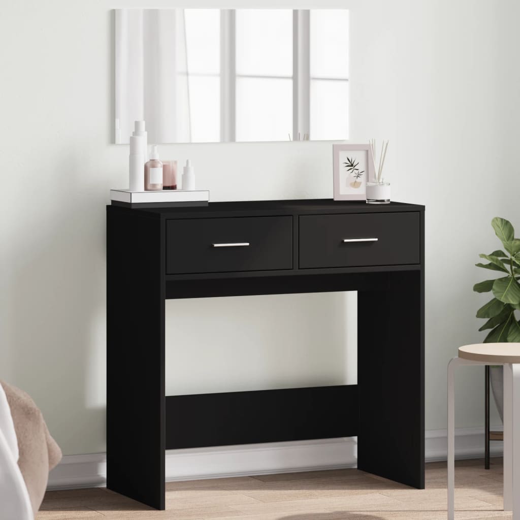 Dressing Table with Mirror Black 80x39x80 cm - Brittle & Co
