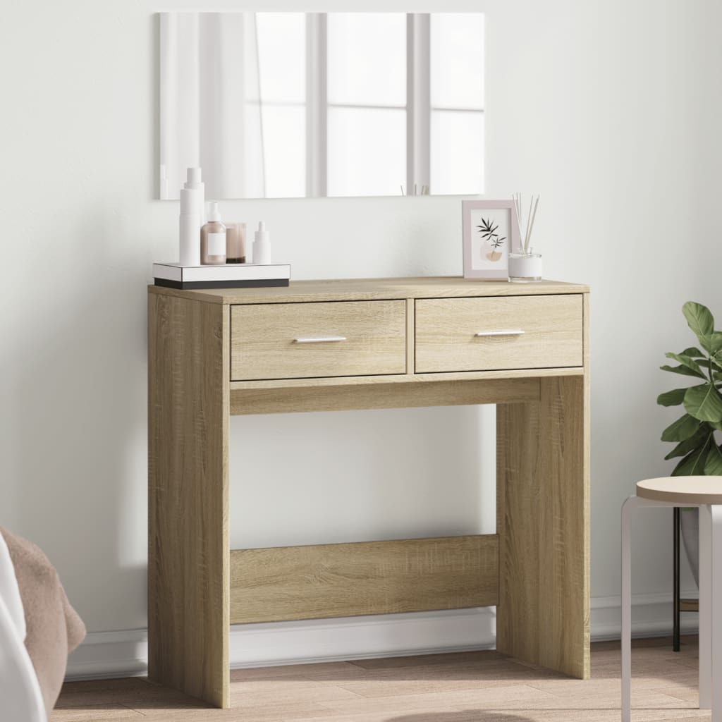 Dressing Table with Mirror Sonoma Oak 80x39x80 cm - Brittle & Co