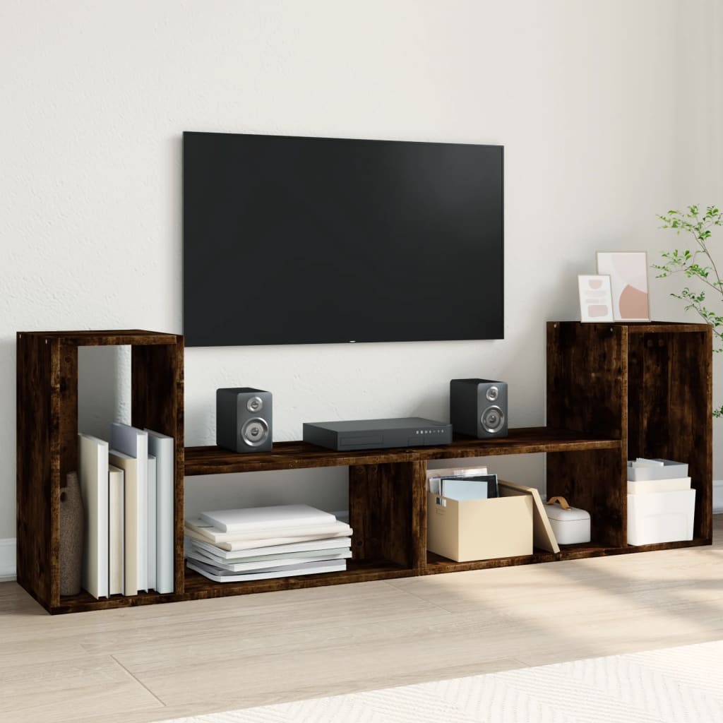 TV Cabinets 2 pcs Smoked Oak 75x30x50 cm Engineered Wood - Discount Dealers