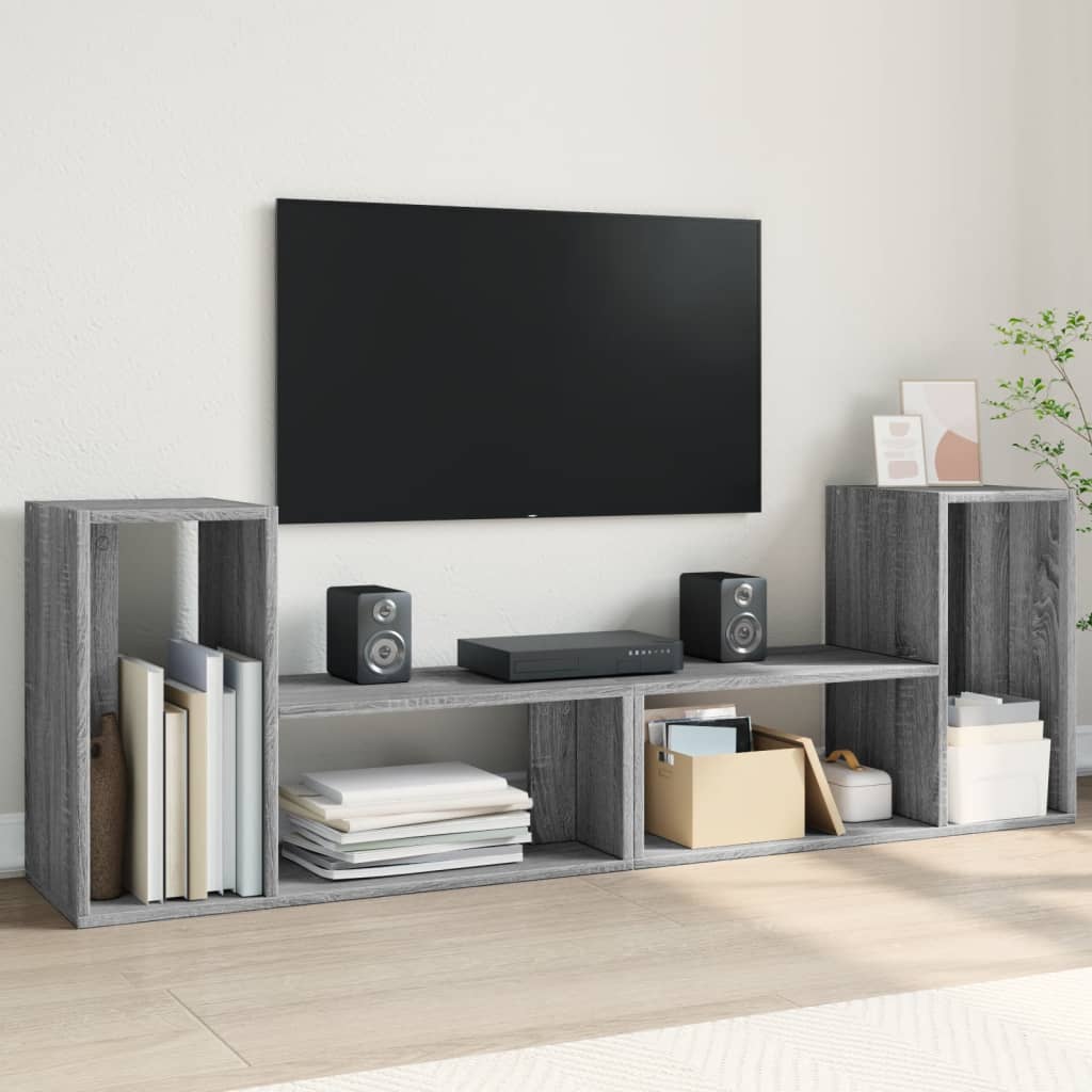 TV Cabinets 2 pcs Grey Sonoma 75x30x50 cm Engineered Wood - Discount Dealers