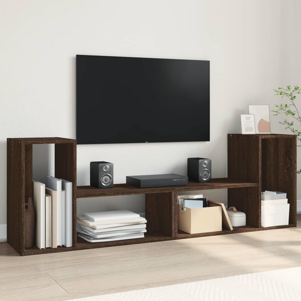 TV Cabinets 2 pcs Brown Oak 75x30x50 cm Engineered Wood - Discount Dealers