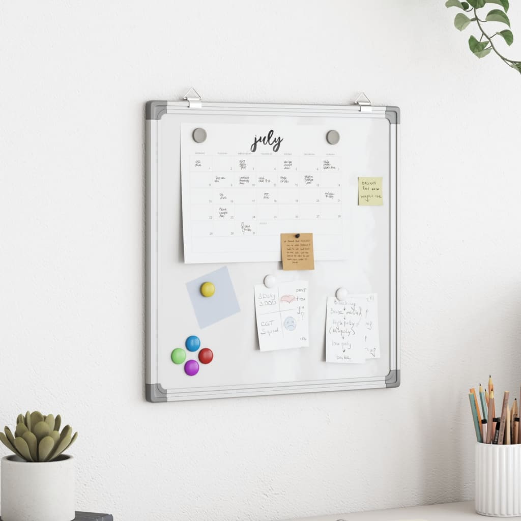 Magnetic Whiteboard 40x40x1.7 cm Aluminium - All Things Good