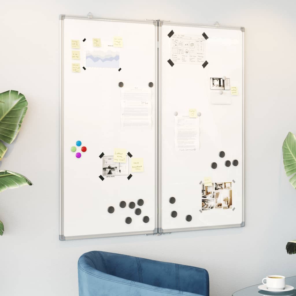 Magnetic Whiteboard Foldable 80x80x1.7 cm Aluminium - Merkel Designers
