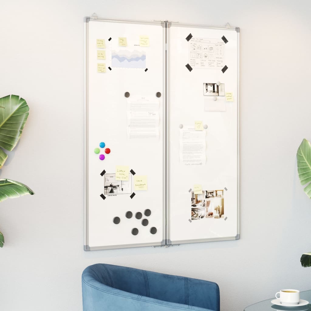 Magnetic Whiteboard Foldable 80x100x1.7 cm Aluminium - Direct Imports