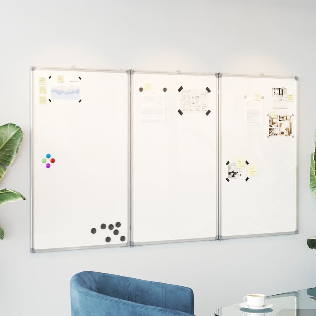 Magnetic Whiteboard Foldable 150x100x1.7 cm Aluminium - Direct Imports