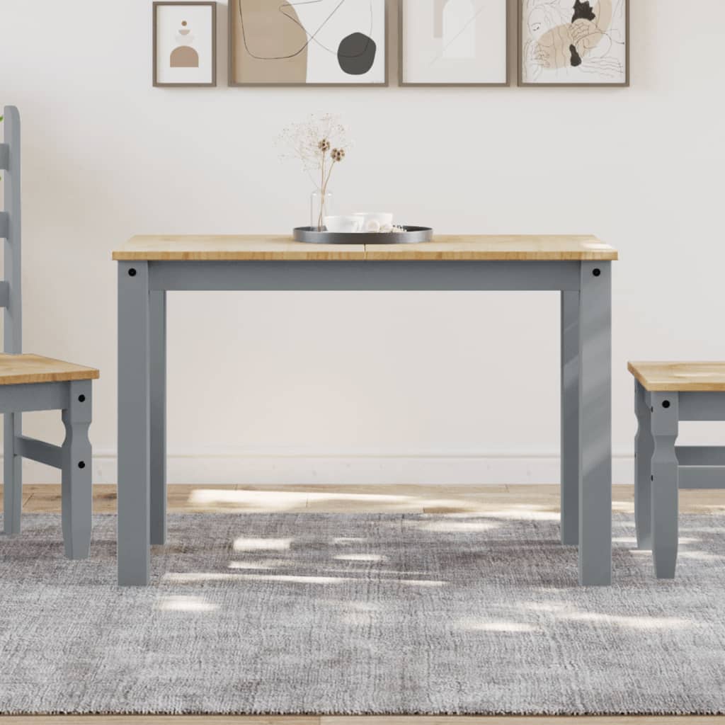 Dining Table Panama Grey 117x60x75 cm Solid Wood Pine - Decor Base