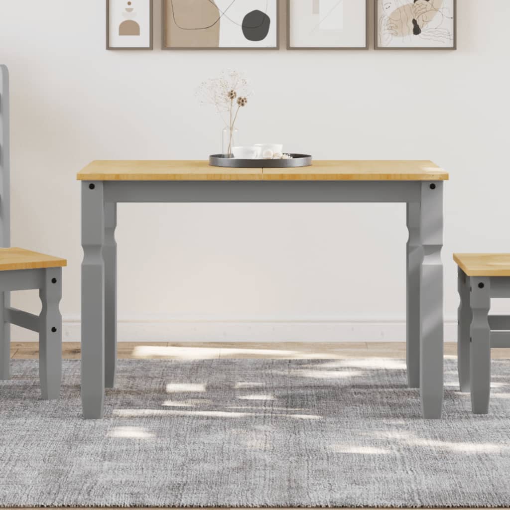 Dining Table Corona Grey 112x60x75 cm Solid Wood Pine - Decor Base