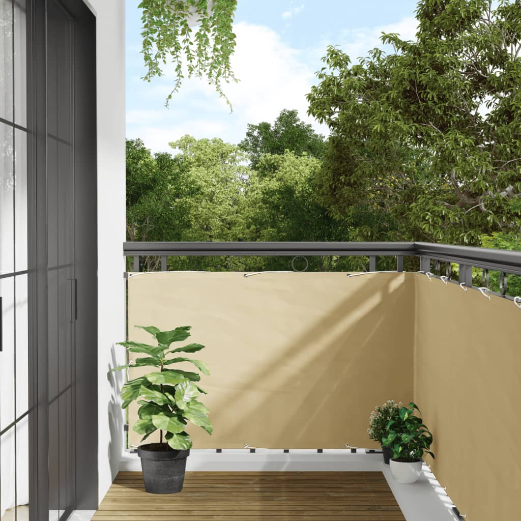 Balcony Privacy Screen Cream 400x90 cm PVC - Merkel Designers