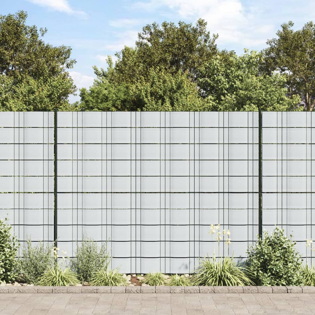 Garden Privacy Screens 10 pcs Light Grey 252.5x19 cm PVC - Charlotte Dunes