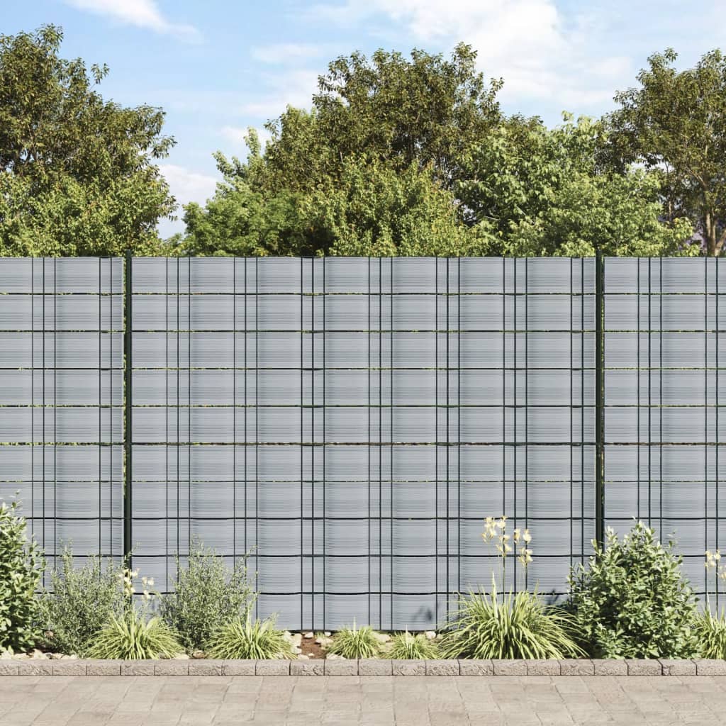 Garden Privacy Screens 10 pcs Grey 252.5x19 cm PVC - Charlotte Dunes
