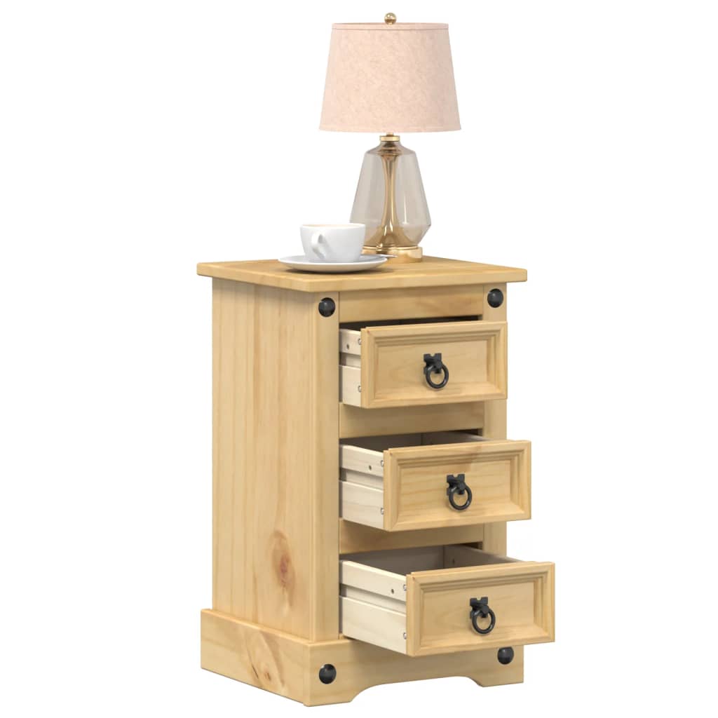 Bedside Cabinet Corona 35x32.5x58 cm Solid Wood Pine - vid-4005653 - Discount Dealers