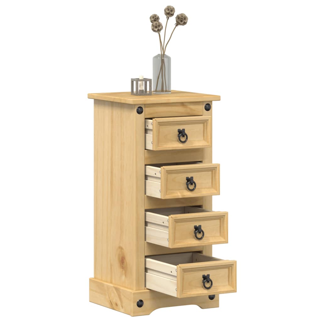 Bedside Cabinet Corona 35x32.5x74 cm Solid Wood Pine - Decor Base