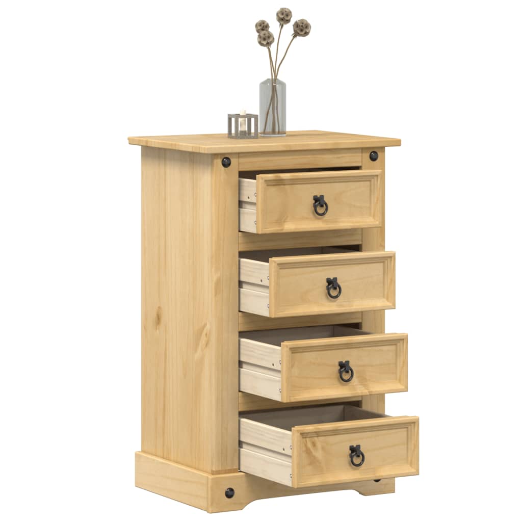 Bedside Cabinet Corona 53x39x84 cm Solid Wood Pine - Brittle & Co