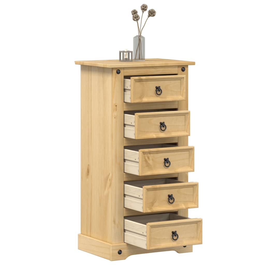 Bedside Cabinet Corona 53x39x103 cm Solid Wood Pine - Charlotte Dunes