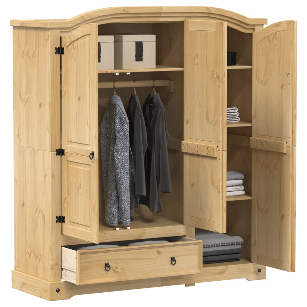 Wardrobe Corona 151.5x52x170 cm Solid Wood Pine - Charlotte Dunes