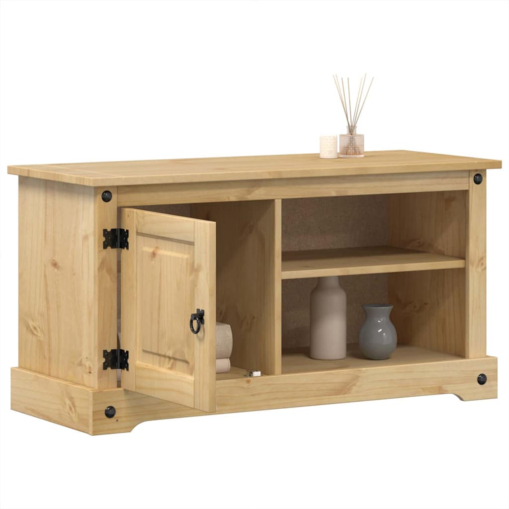 TV Cabinet Corona 100x40x52 cm Solid Wood Pine - vid-4005667 - Discount Dealers
