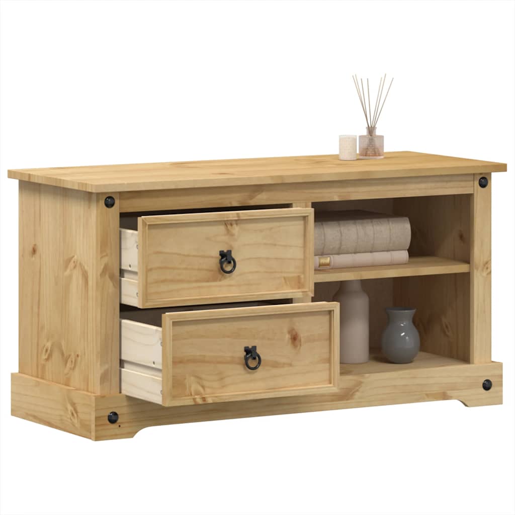 TV Cabinet Corona 100x40x52 cm Solid Wood Pine - Discount Dealers