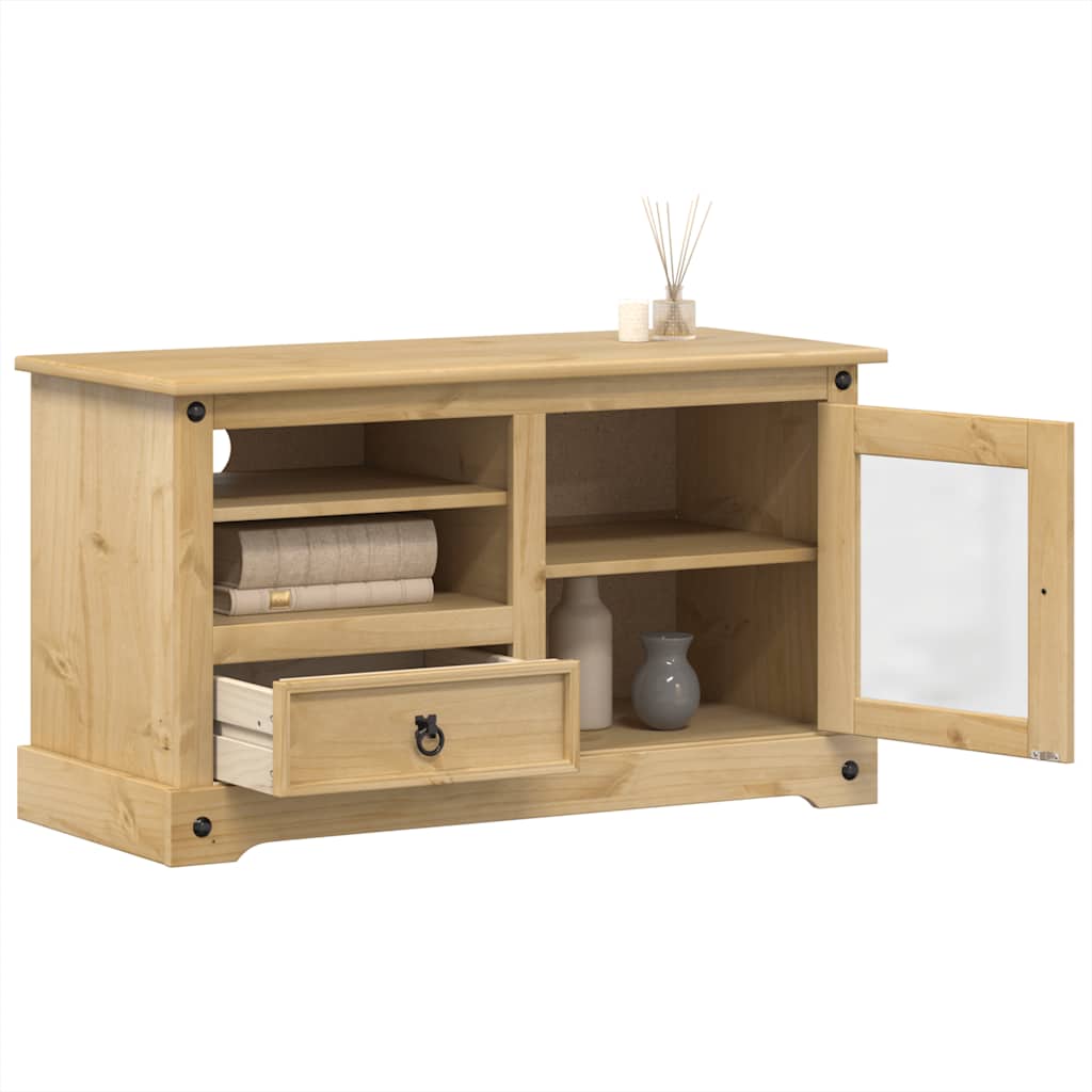 TV Cabinet Corona 100x45x58 cm Solid Wood Pine - Discount Dealers