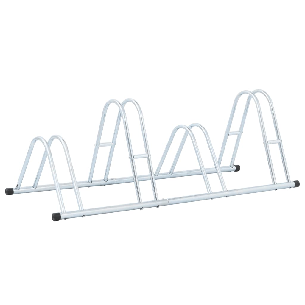 Bicycle Stand for 4 Bikes Floor Freestanding Galvanised Steel - vid-4005566 - Design Hut