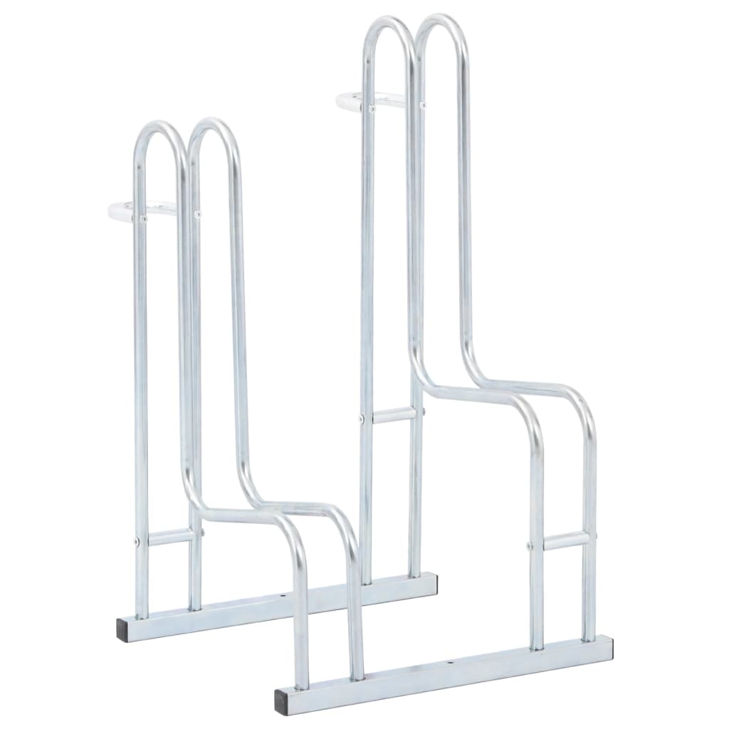 Bicycle Stand for 2 Bikes Floor Freestanding Galvanised Steel - vid-4005568 - Decor Base