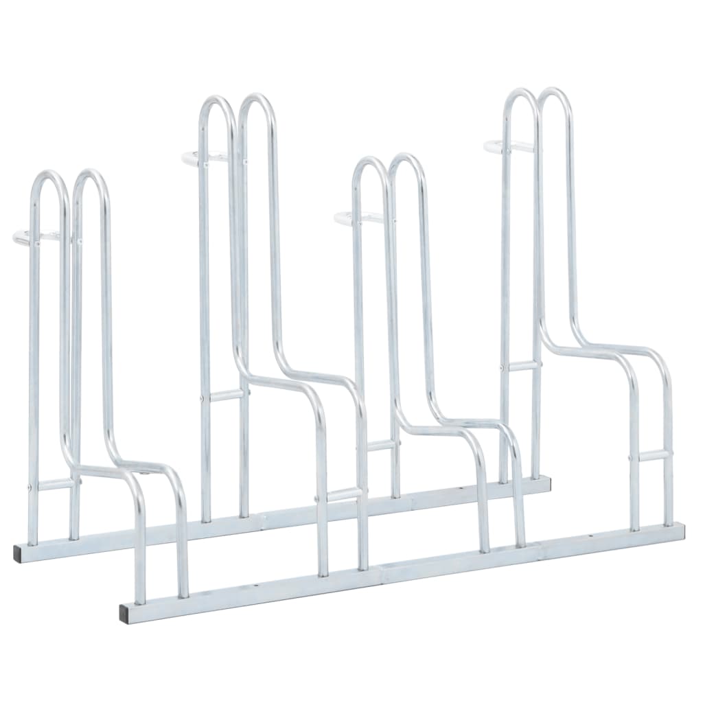 Bicycle Stand for 4 Bikes Floor Freestanding Galvanised Steel - vid-4005570 - Decor Base