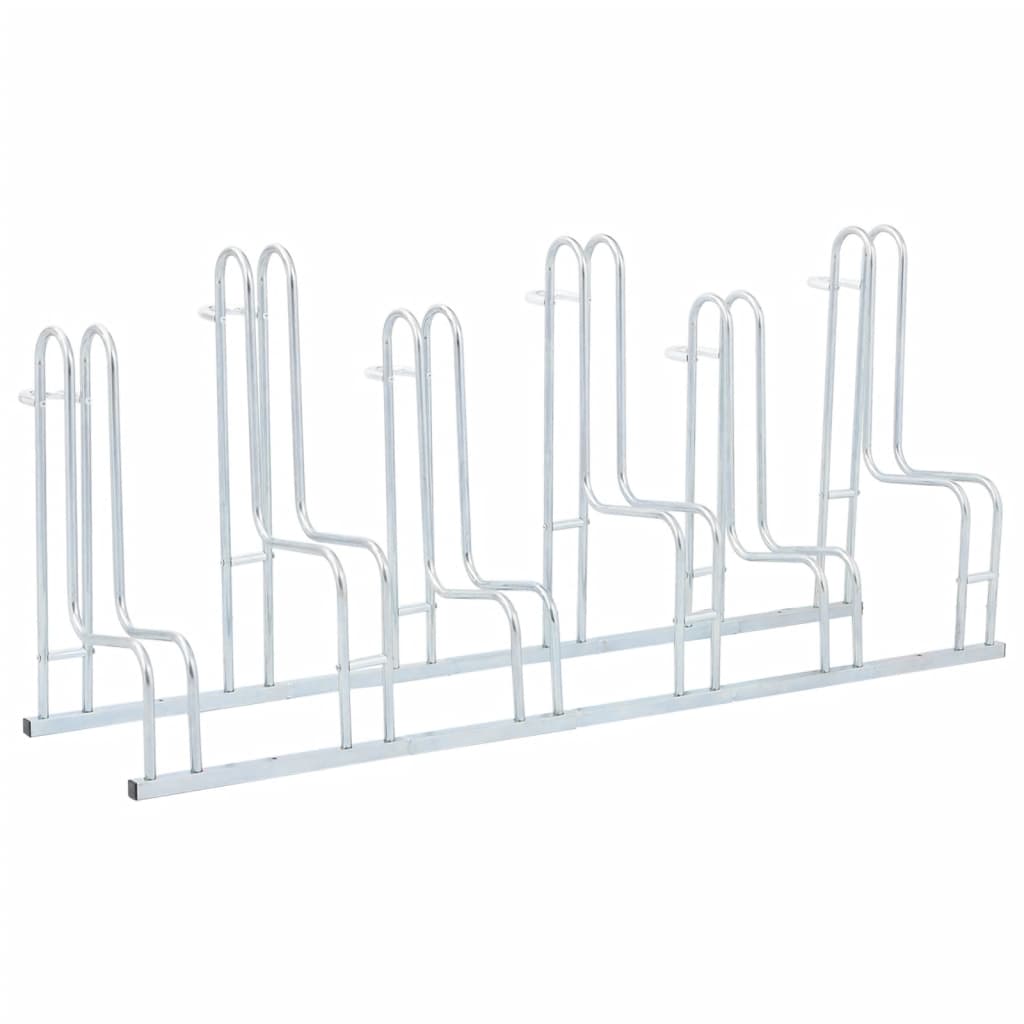 Bicycle Stand for 6 Bikes Floor Freestanding Galvanised Steel - vid-4005572 - Decor Base