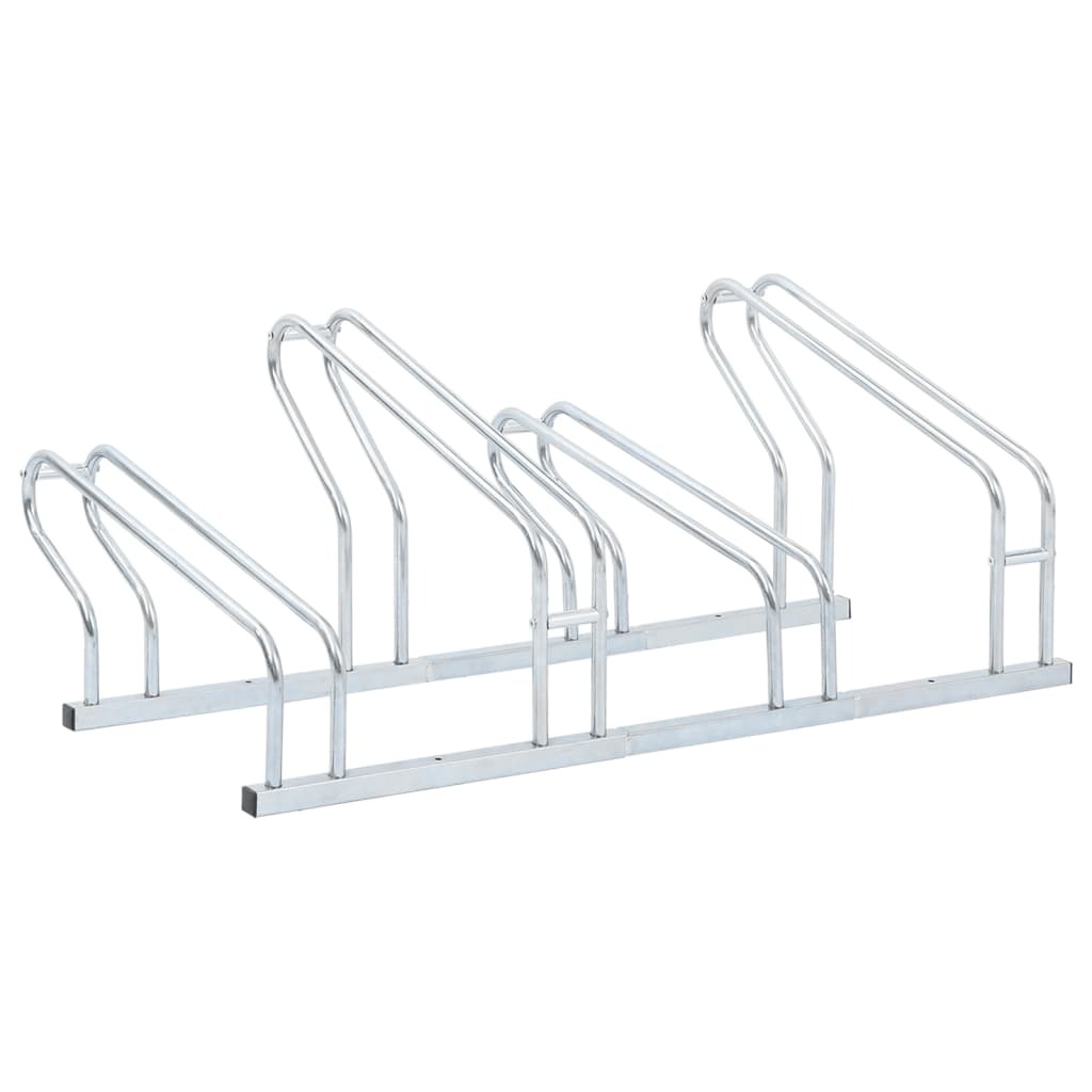 Bicycle Stand for 4 Bikes Floor Freestanding Galvanised Steel - Design Hut